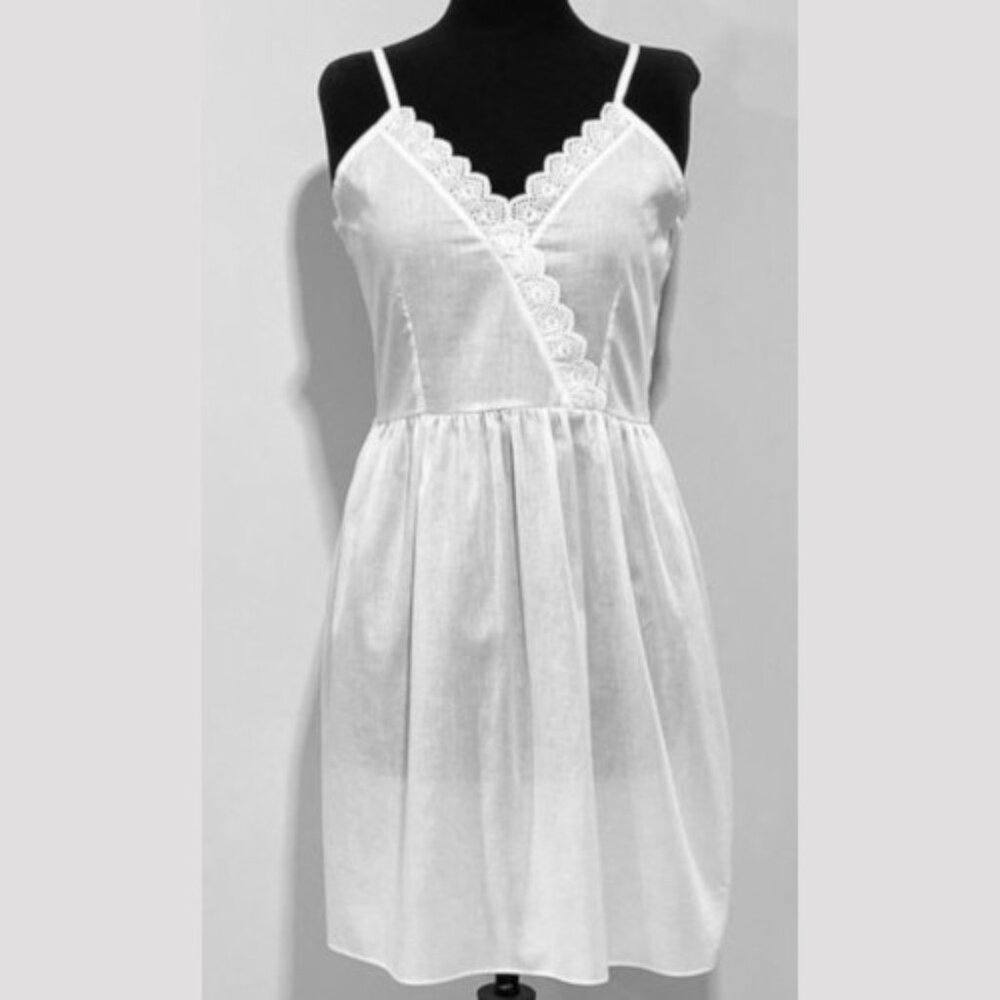 SoieRose 100% Cotton Spaghetti Strap V-neck Victorian Nightgown - SR-1008